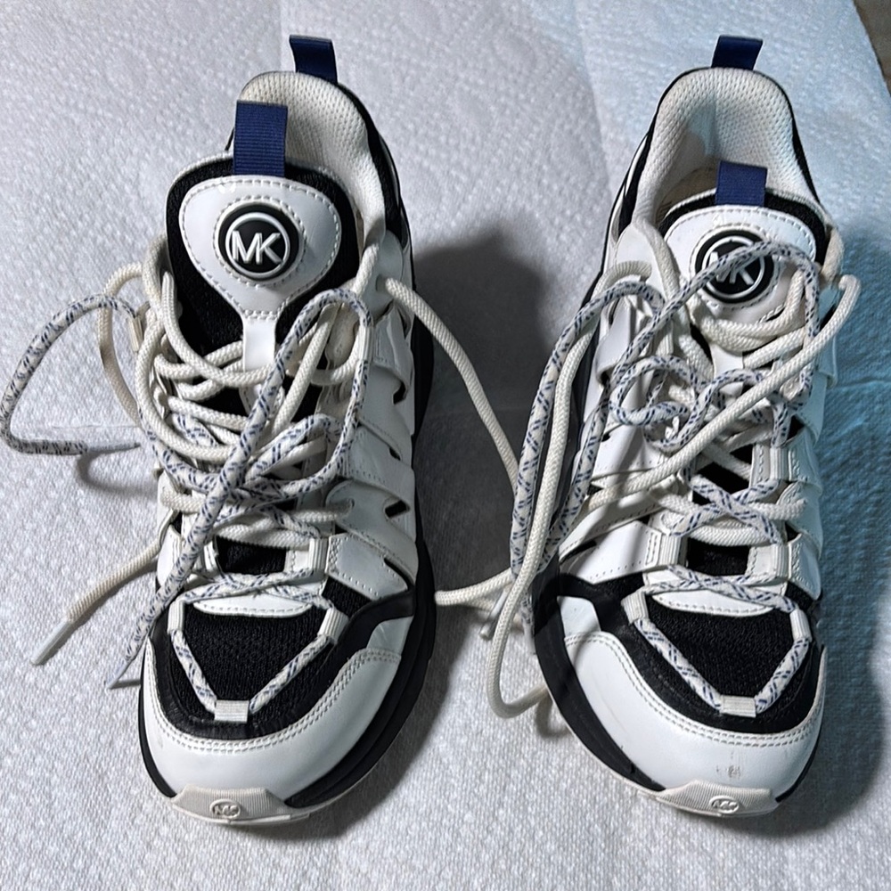 Michael Kors White and Black Sneakers